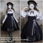 Witch Notes - Gothic Lolita Embroidered Dress Suit, Cross and Rose Print - image 11