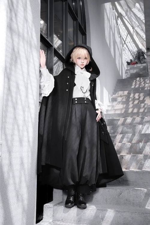 Codename 003 - Ouji Lolita Shirt and Pants Set, Hooded Cape - image 2