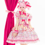 Candy Park - Sweet Lolita Carnival Print JSK, Salopette and Accessories - image 5