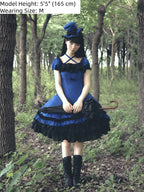 Bliss Bouquet - Cotton Old School Lolita Dress, Rose Print and Layered Hem and Accessories - image 11