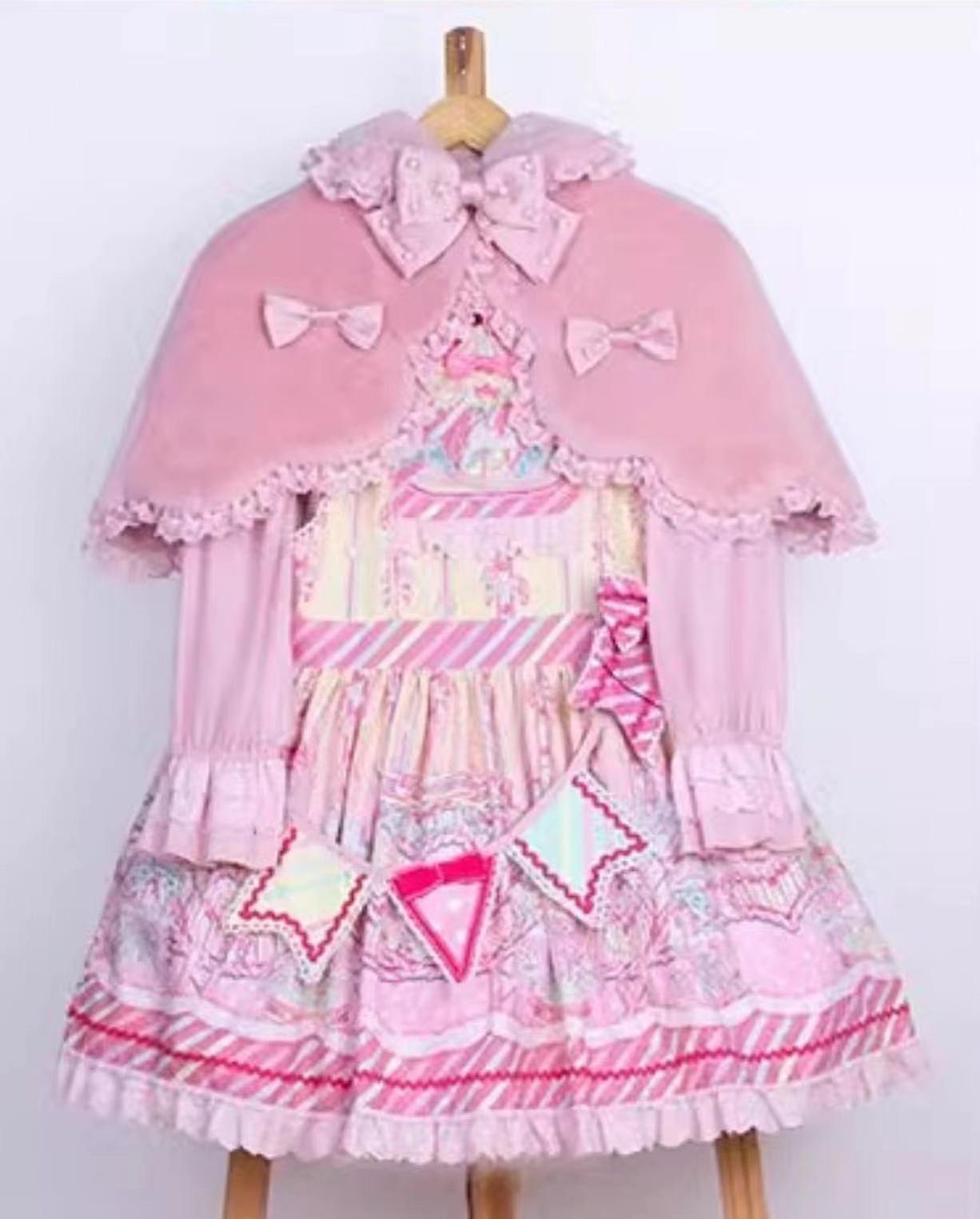 Rabbit-Ear Winter Lolita Cape with Bows - image 17