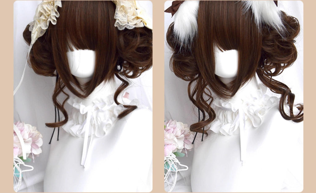 Kawaii Brown Bun Ponytail Lolita Wig - image 13
