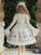 Rabbit Print OP with Detachable Striped Sleeves - image 7