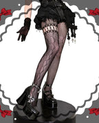 Wuxiaoliu Asymmetric Gothic Lolita Fishnet Pantyhose - image 5
