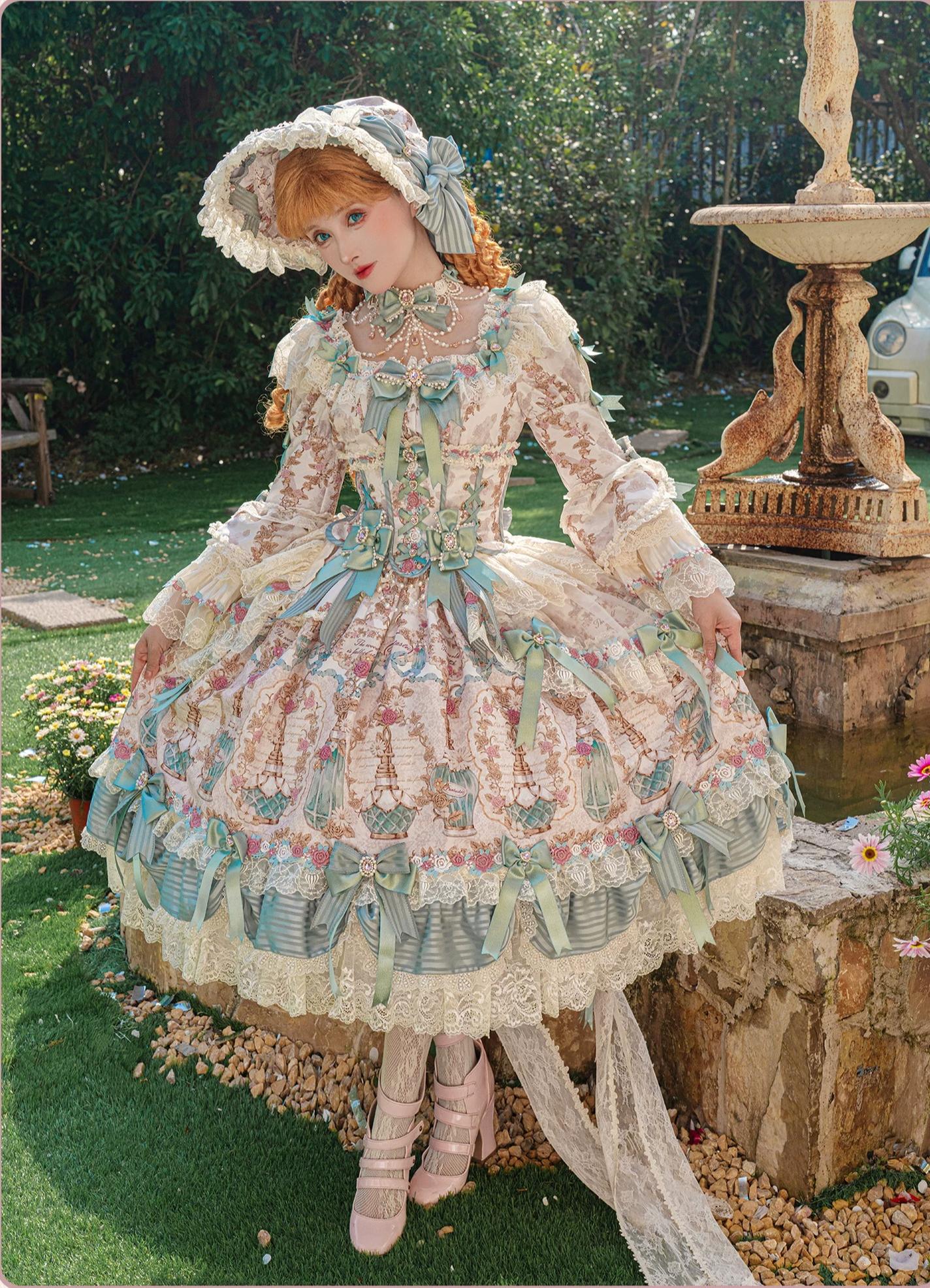 Antique Gem Fragrance - Classic Lolita OP and JSK Dress Sets - image 2