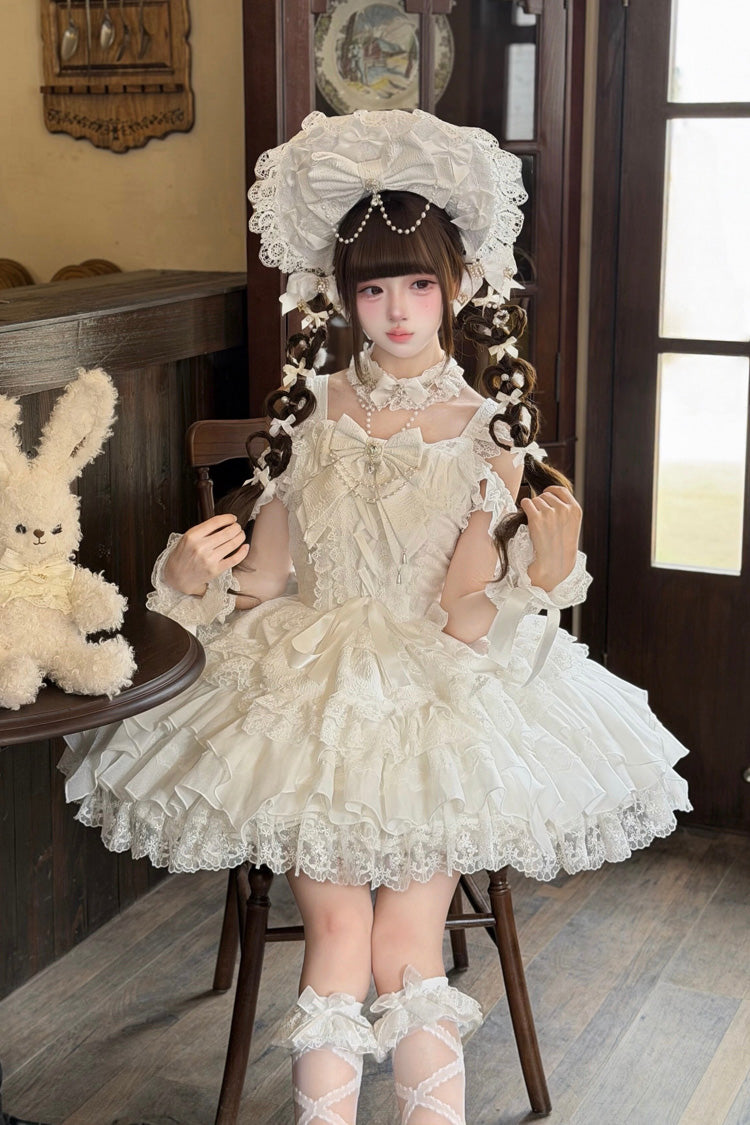 White Pearl Ballet Sweet Lolita JSK Dress - image 2