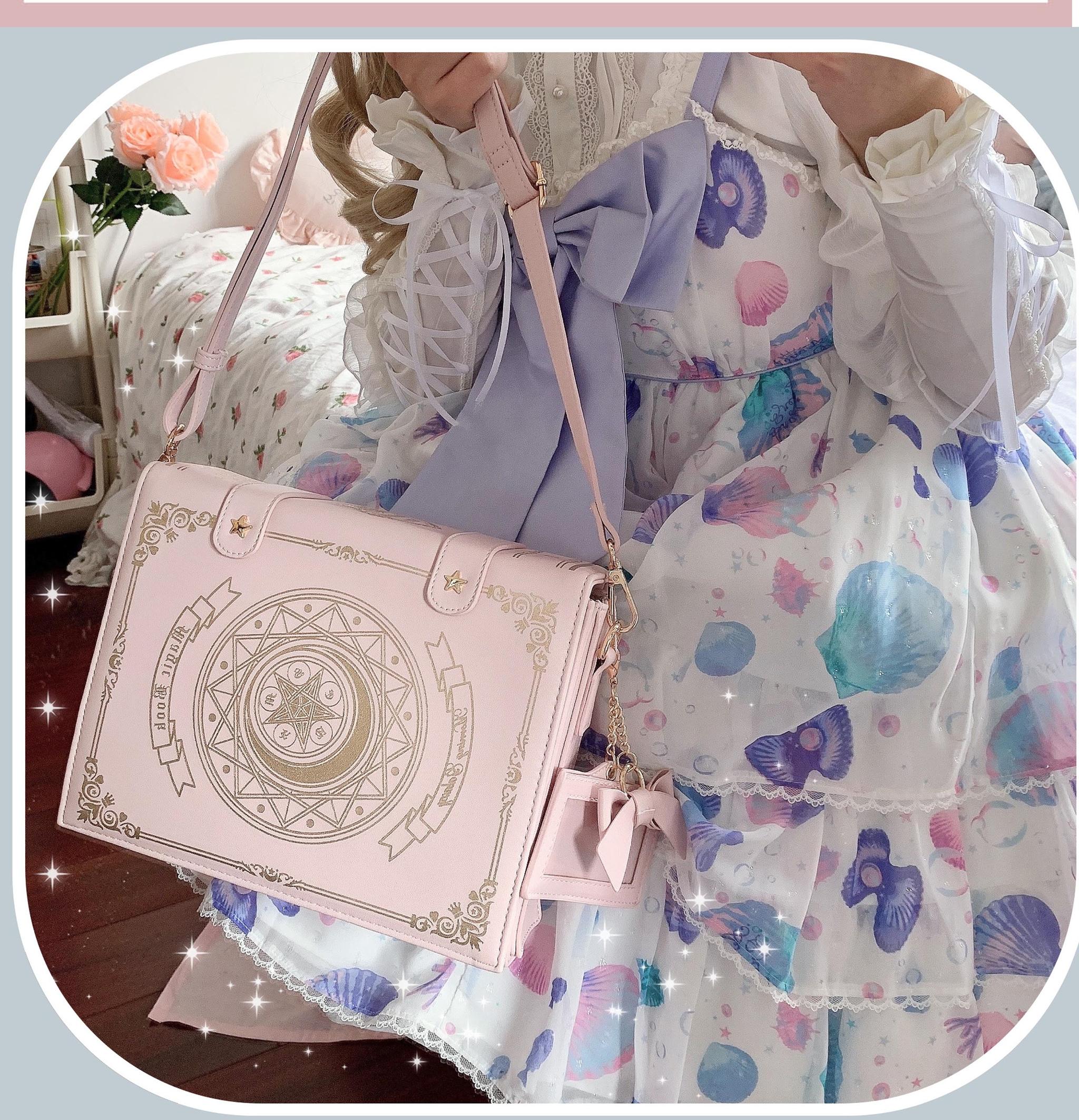 Star and Moon Magic Book Lolita Crossbody Bag in Two Sizes - image 21