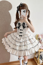 Beige Polka-Dot Sweet Princess Lolita JSK Dress - image 1