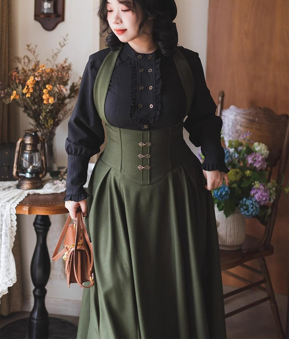 Vintage Lolita Fishbone Halter Skirt and Autumn Jacket - image 46