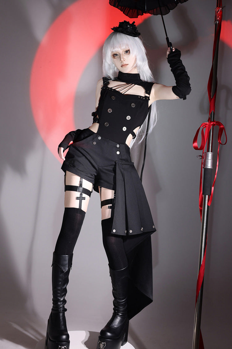Masquerade Phantom Thief - Cut-Out Gothic Ouji Lolita Shorts Set - image 4