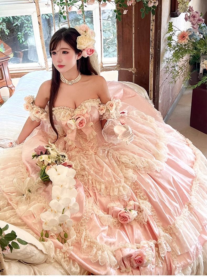 Love and Roses Princess Bridal Lolita Dress with Tiered Rose Skirt - image 20