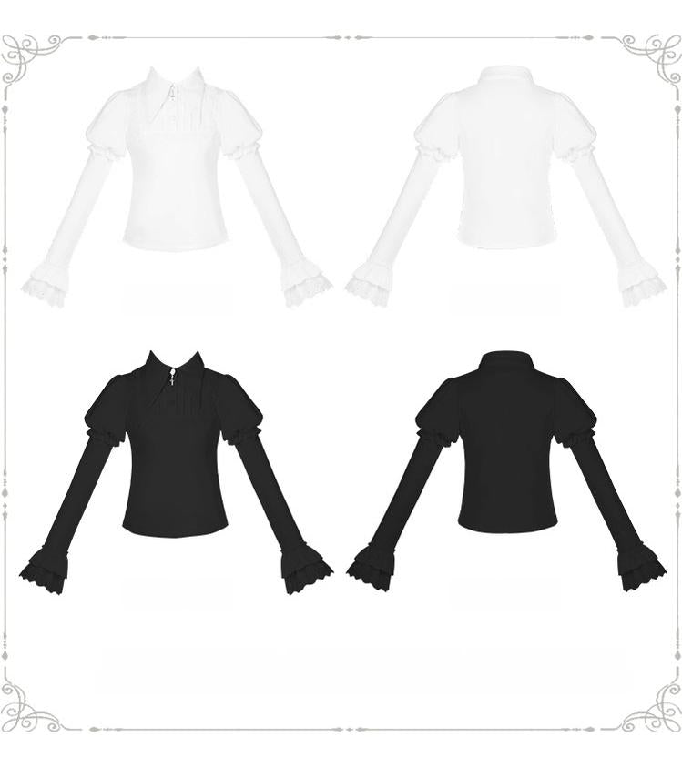 The Vow - Solid Lolita Sweater, Juliet Sleeve, Pointed Collar - image 17