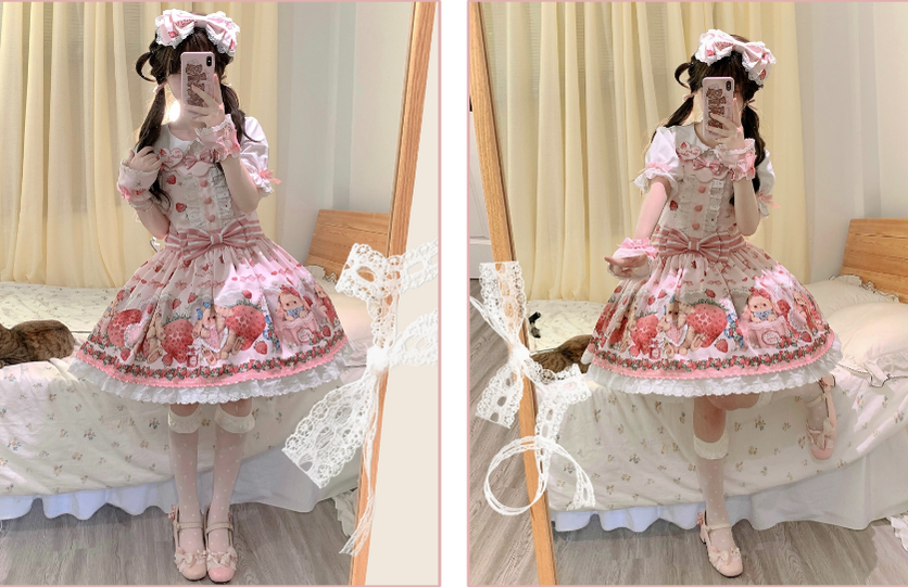 Rabbit Berry Gift Box - Sweet Lolita Salopette and Dress Set - image 37