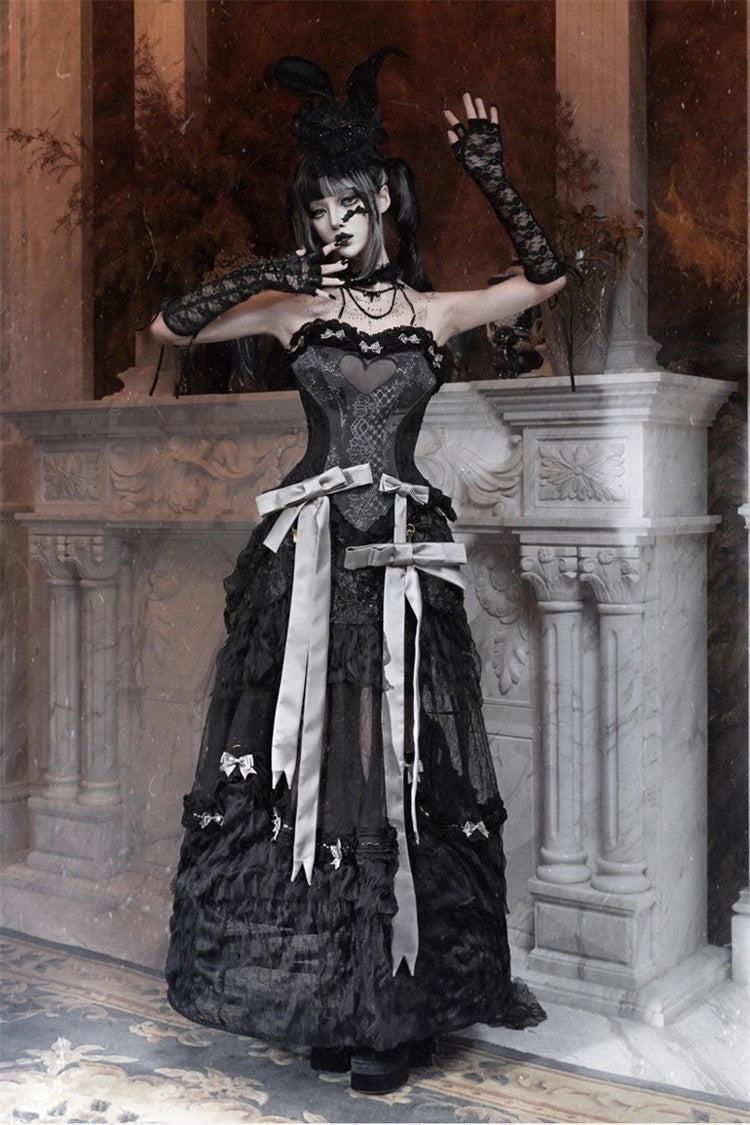 Cupid's Magic Box - Gothic Lolita Long Skirt in Black - image 2