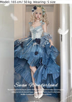 Swan Wonderland - Fairy Lolita JSK with High-Low Hem - image 24