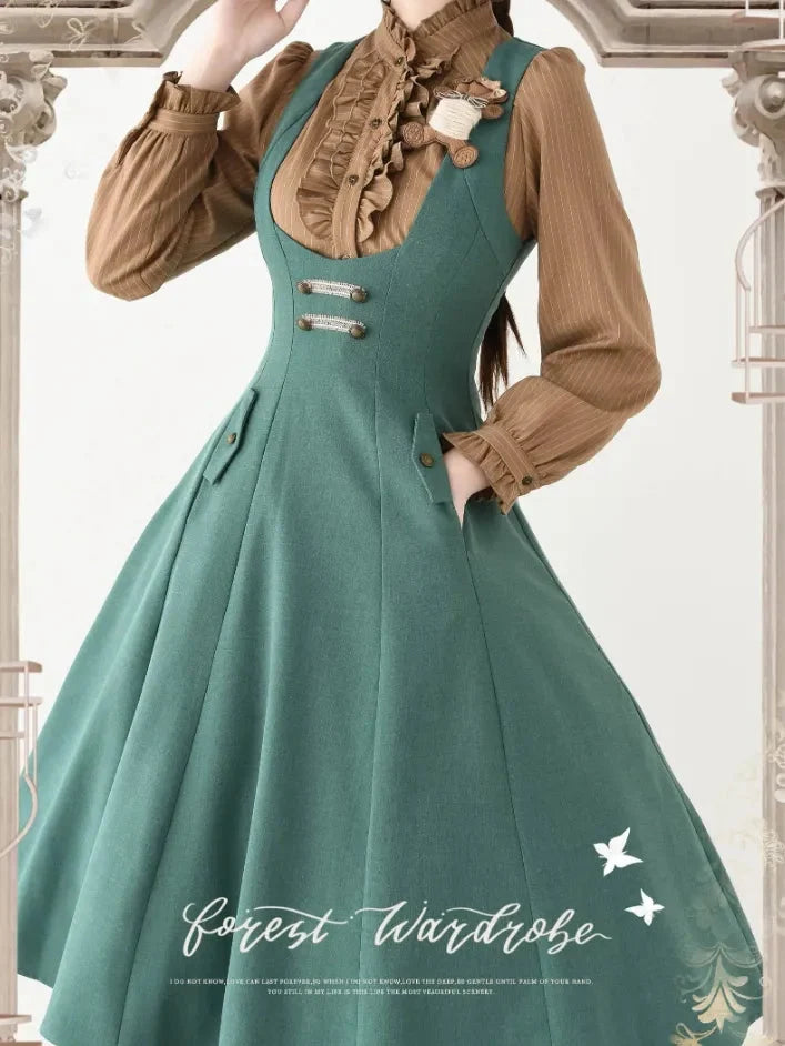 Forest Corridor 10-Panel Bustier Waist-Cinching Lolita JSK - image 22