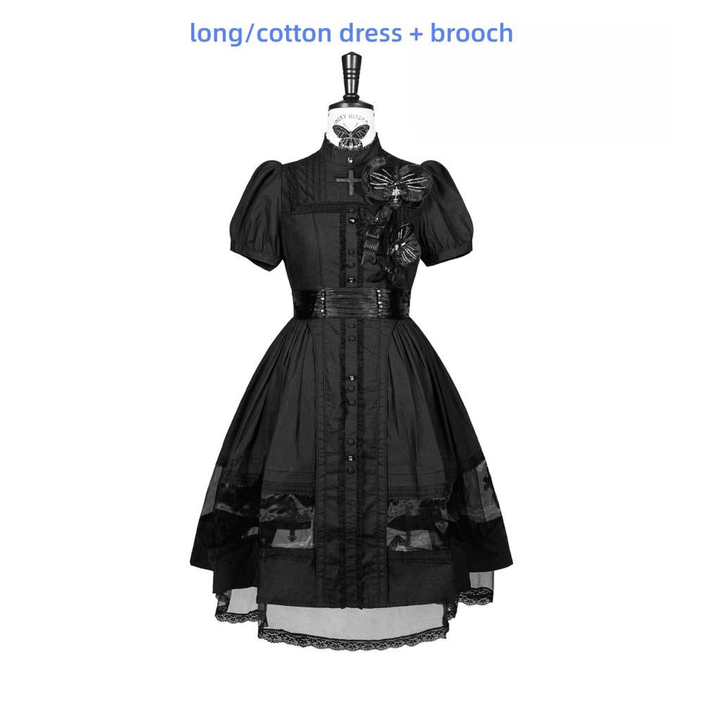 Ghost Orchid - Gothic Lolita OP Dress, Embroidered Cross - image 50