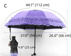 Foldable Lolita Parasol, Floral and Embroidery Detail - image 11