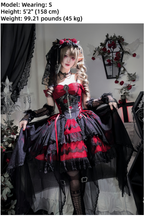 Eternal Thorn of the Dragonbone - Embroidered Gothic Lolita JSK Dress, Off-Shoulder and Accessories - image 6