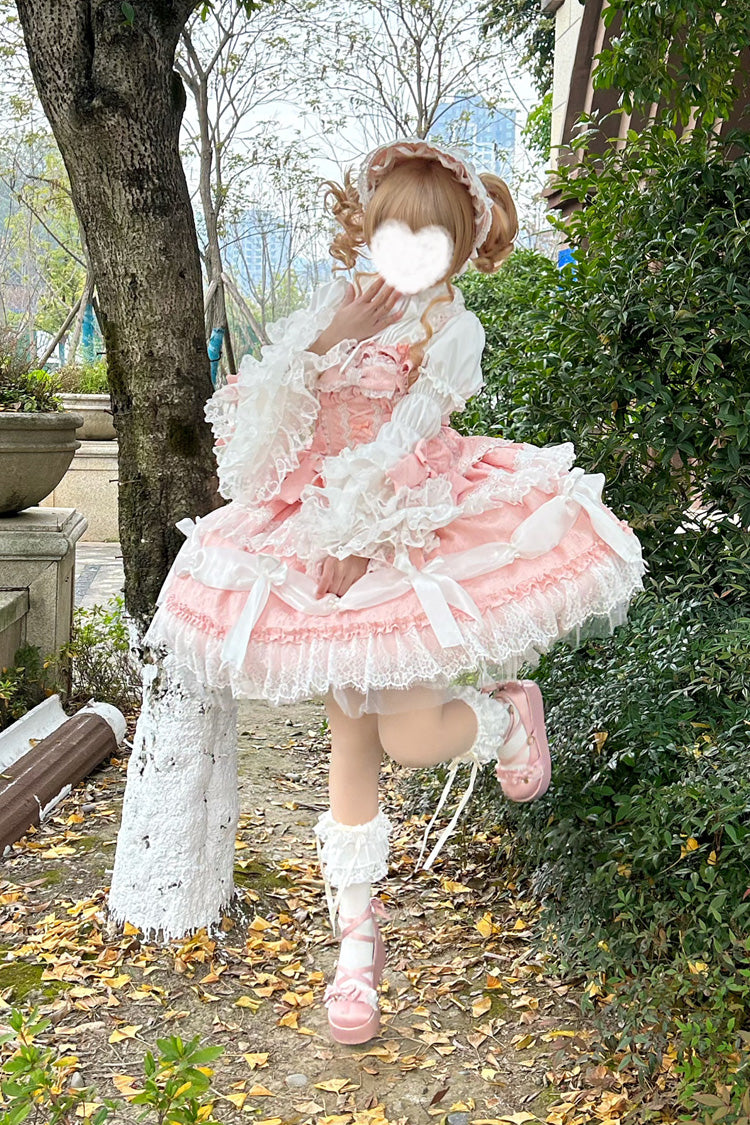 Pink Multi-Layered Sweet Plus Size Princess Lolita JSK Dress Set - image 6