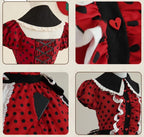 Teacup Meow - Old School Lolita Polka Dot OP Dress, Cat and Teacup Patch - image 15