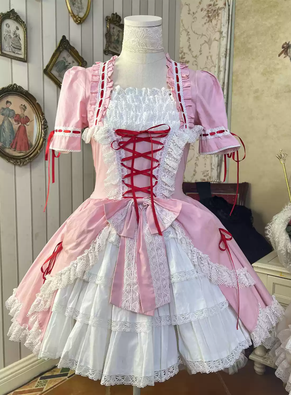 Miss Rella - Old School Lolita OP Dress, Front Opening - image 2