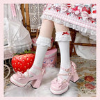 Crush Complex - Sweet Lolita Heel Shoes, Pearls & Bows - image 17