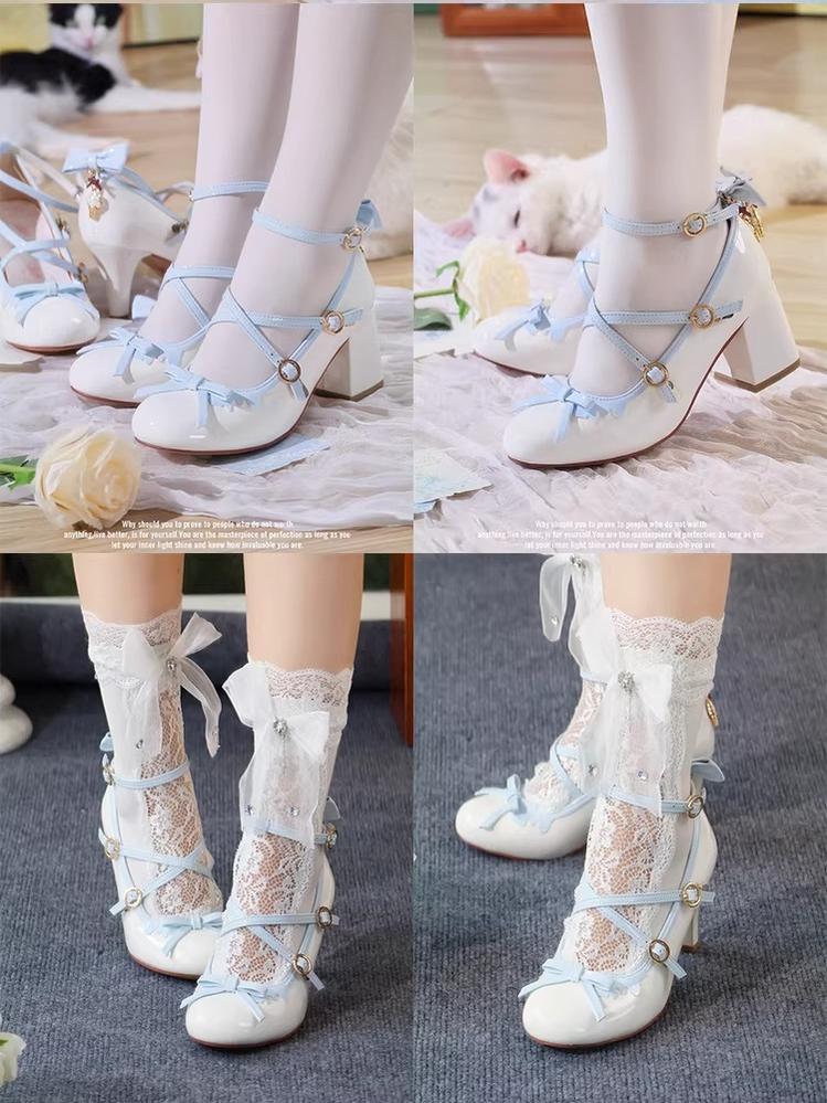 Lady Tea Party - Elegant Lolita Heel Shoes - Macaron Color - image 21