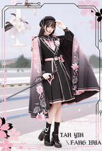 Chunlv Dark Pink Military Lolita OP Dress and Cloak - image 8