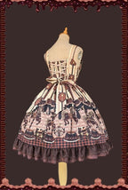 Chocolate Carousel - Peter Pan Collar Old School Lolita JSK Dress, Carousel Print and Accessories - image 12