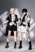 Functional Style Ouji Cat-Ear Long Coat in Black - image 1