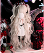 Moko - Gothic Lolita Wig Pearl Milk Grey Long Curly Hair - image 2
