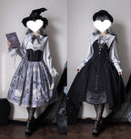 Witch Notes - Gothic Lolita Embroidered Dress Suit, Cross and Rose Print - image 9