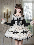 Lace Trim Cardigan with Black Bow - Sweetheart Macaron Lolita - image 2