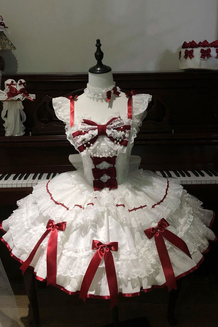 White Candy Satin Ballet Sweet Lolita JSK Dress - image 3