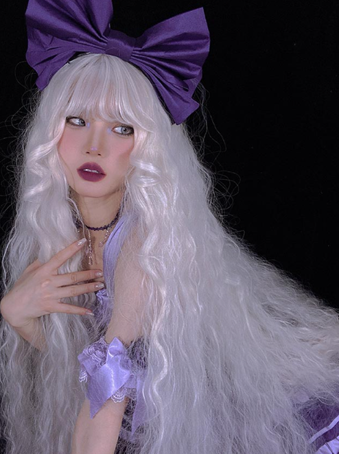 White Moonlight - Long Curly Lolita Wig - image 11