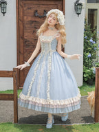 Blue Long Flounce Hem Lolita JSK Dress Set - image 3