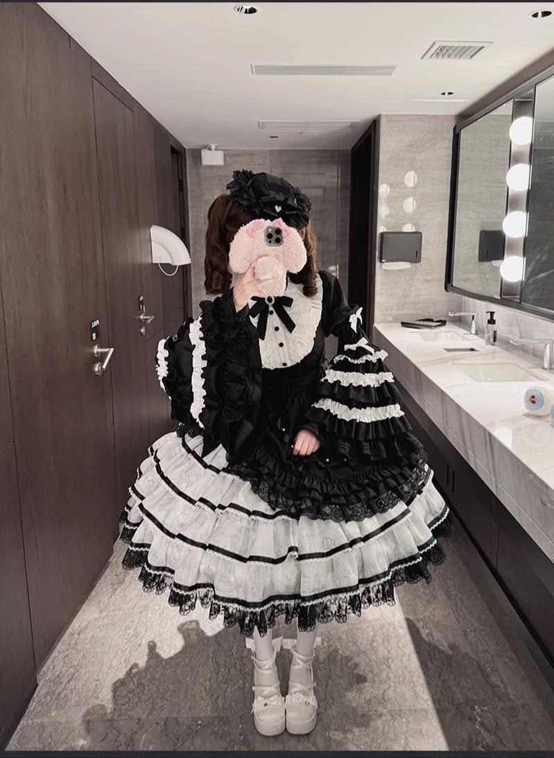 Solo Puppet Sweet Lolita OP Dress with Princess Long Sleeves - image 21