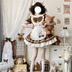 Cat Cafe Maid Sweet Kawaii Lolita OP Dress Plus Size - image 1
