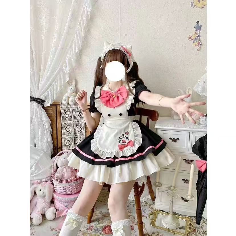 Cat Cafe Maid Sweet Kawaii Lolita OP Dress Plus Size - image 5