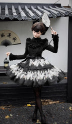 Dead Leaf Butterfly Gothic Lolita JSK and OP Dress Set - image 13