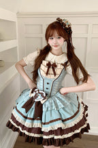 Mint Chocolate Sweet Lolita JSK Dress in Green and Brown - image 2