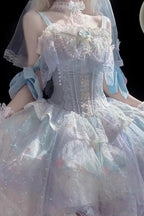 Mermaid's Tears - Ocean Wedding Sweet Lolita JSK Full Set - image 7