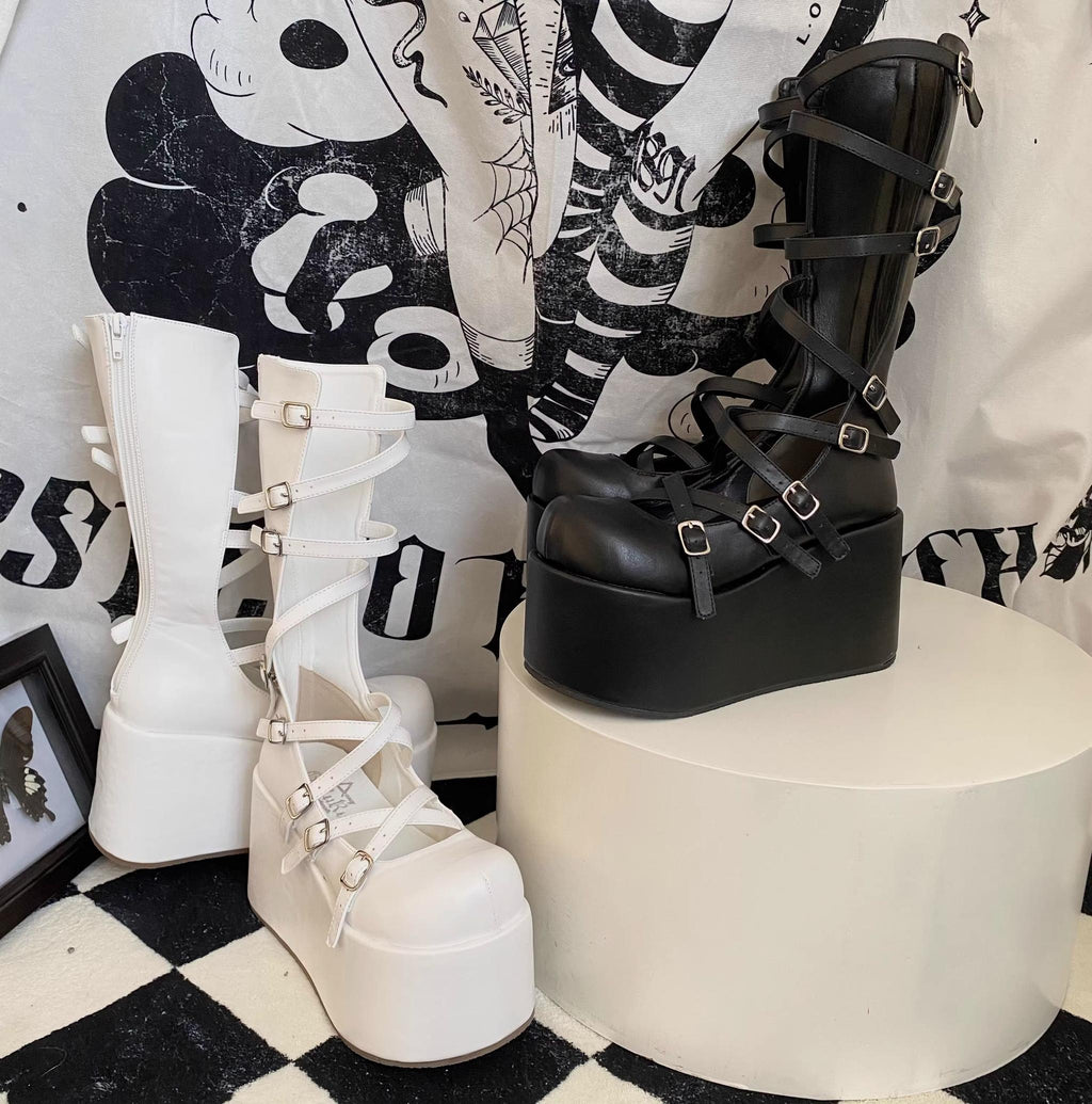 Gothic Doll - Gothic Lolita Platform Shoes, Adjustable Shoe Straps - image 3