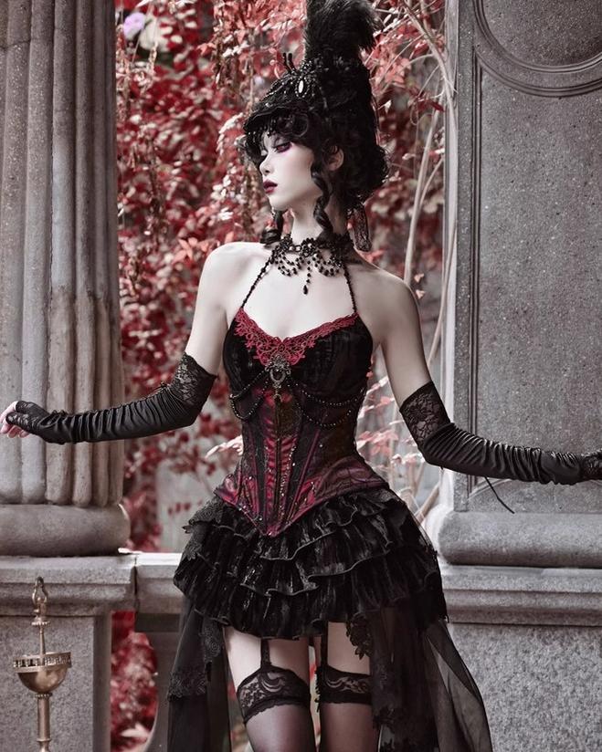 Duchess - Velvet Gothic Lolita Dress, Corset & Skirt - image 13