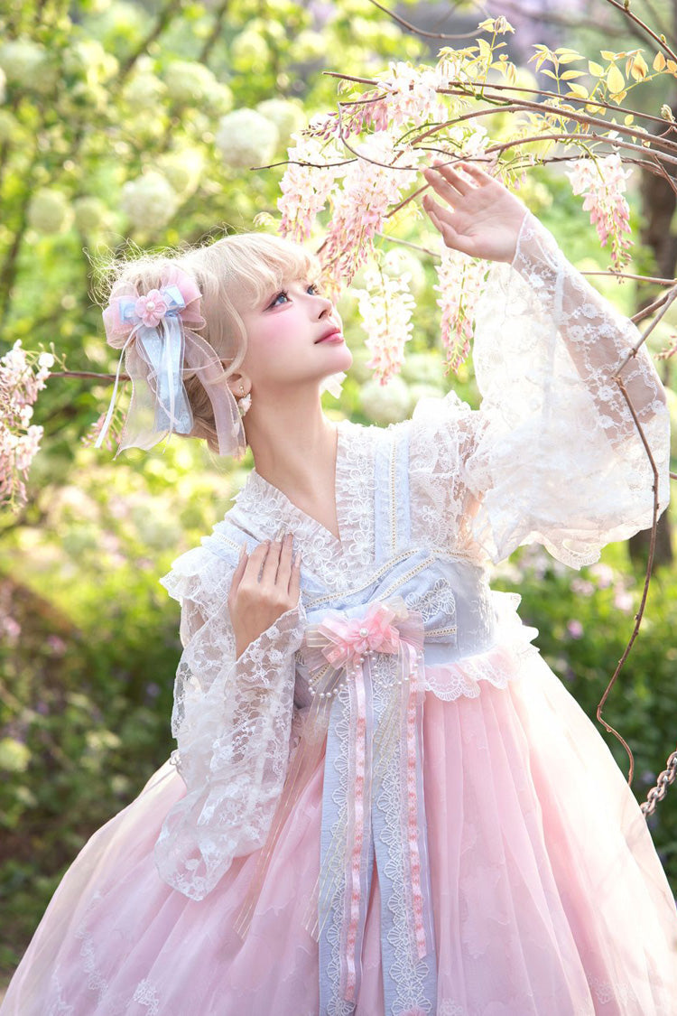 Peach Blossoms in Spring Fields - Qi Lolita JSK Dress in 3 Colors - image 14