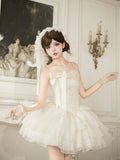 Boned Corset Waist Spaghetti Strap Tiered Lolita JSK Dress - image 2
