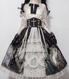 Clock Butterfly - Gothic Lolita Printed Blouse and Corset Skirt Set - image 15