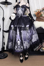 Skull Magic Gothic Lolita Top and Skirt Set in Black and Blue - image 14