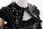 Metallic Angel Black Gothic Lolita Top and Ruffled Skirt Set - image 27